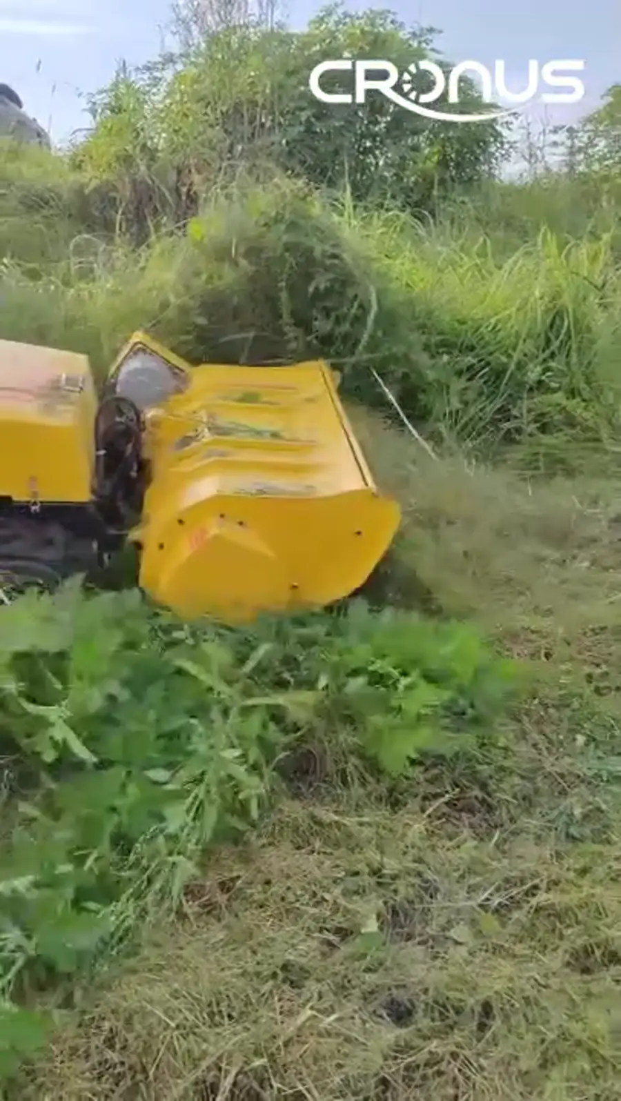 Cronus electric land-clearing machine working on a hilly site